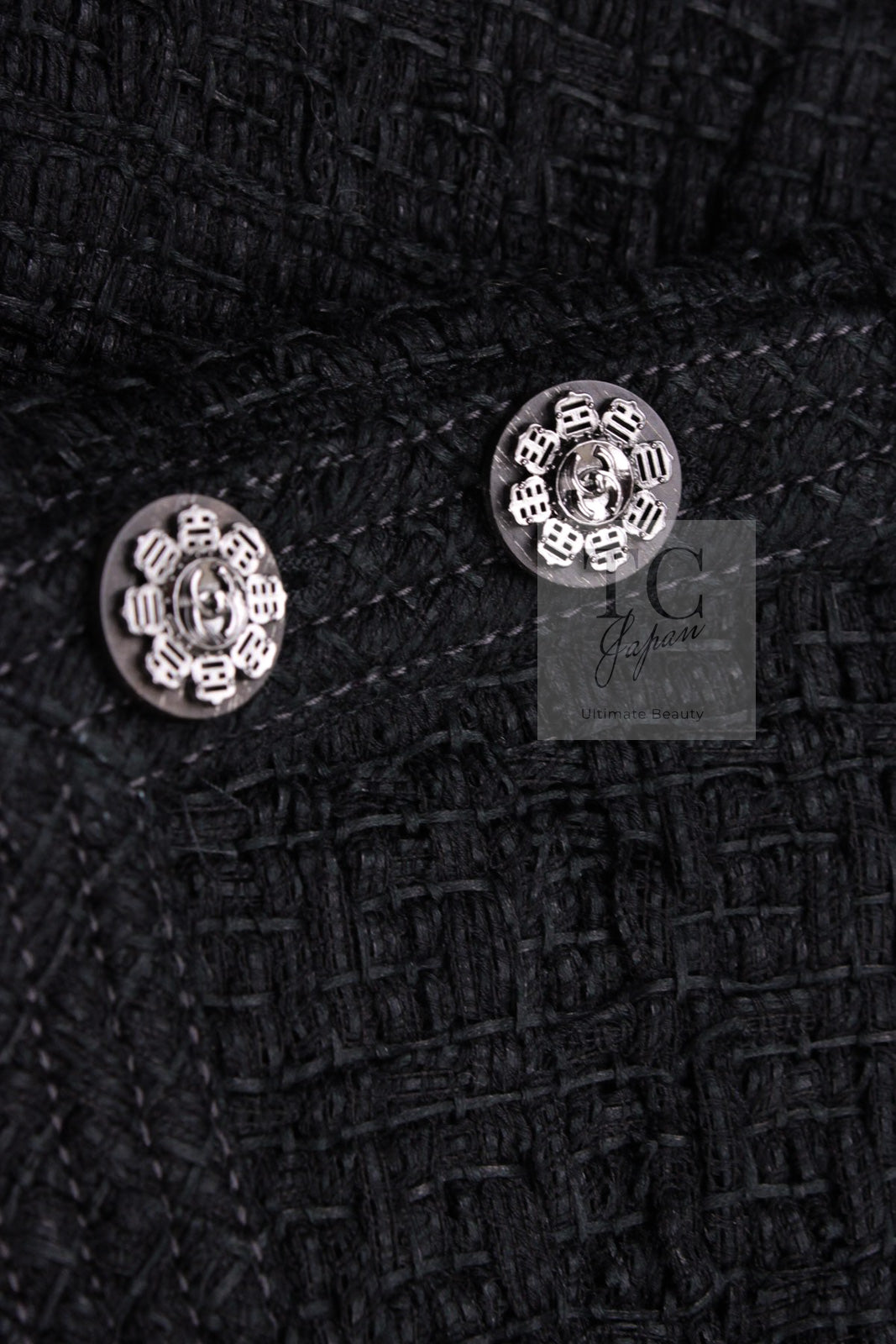 CHANEL 16C Little Black Cotton Tweed Collarless Jacket 44 シャネル リトル ブラック コットン ツイード ノーカラー ジャケット 即発