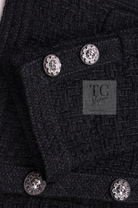 CHANEL 16C Little Black Cotton Tweed Collarless Jacket 44 シャネル リトル ブラック コットン ツイード ノーカラー ジャケット 即発