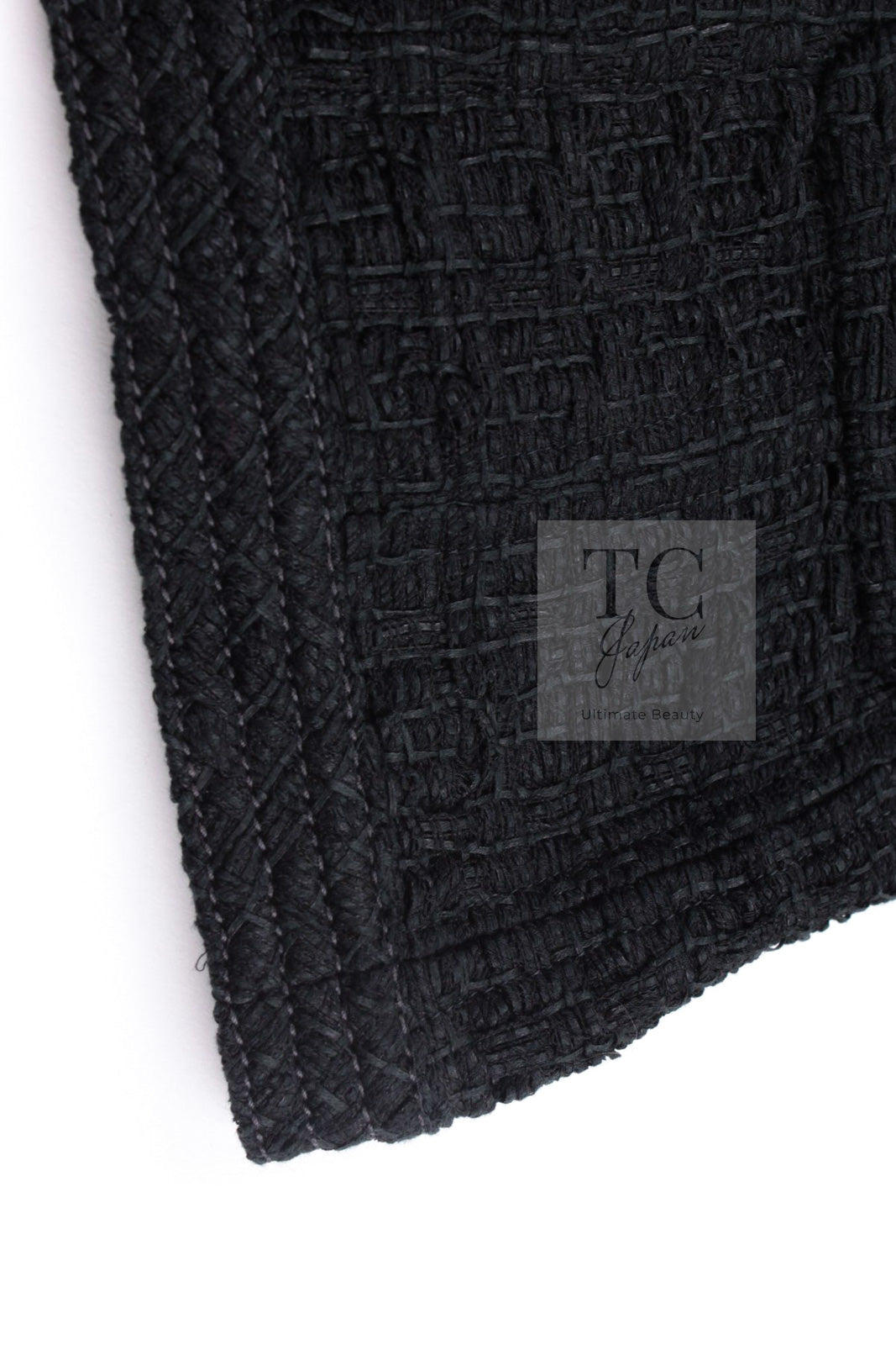 CHANEL 16C Little Black Cotton Tweed Collarless Jacket 44 シャネル リトル ブラック コットン ツイード ノーカラー ジャケット 即発