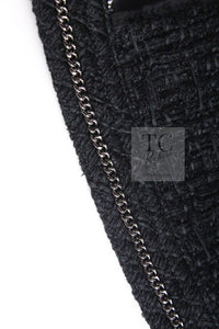 CHANEL 16C Little Black Cotton Tweed Collarless Jacket 44 シャネル リトル ブラック コットン ツイード ノーカラー ジャケット 即発