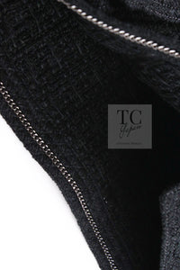 CHANEL 16C Little Black Cotton Tweed Collarless Jacket 44 シャネル リトル ブラック コットン ツイード ノーカラー ジャケット 即発