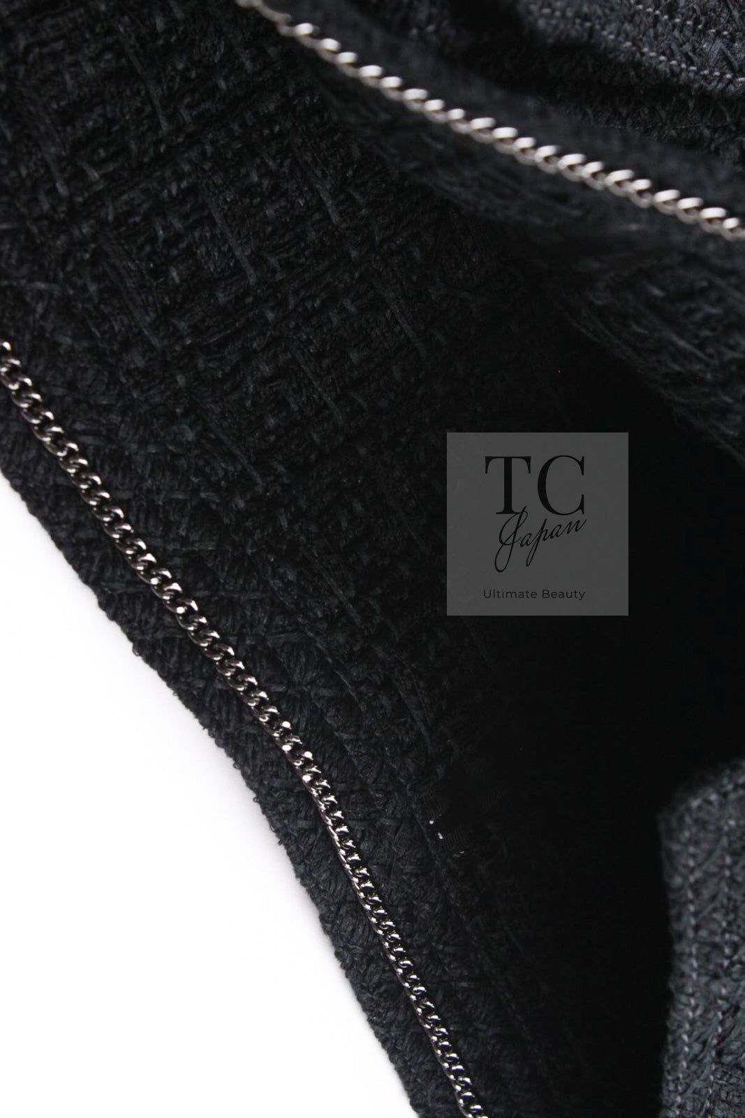 CHANEL 16C Little Black Cotton Tweed Collarless Jacket 44 シャネル リトル ブラック コットン ツイード ノーカラー ジャケット 即発