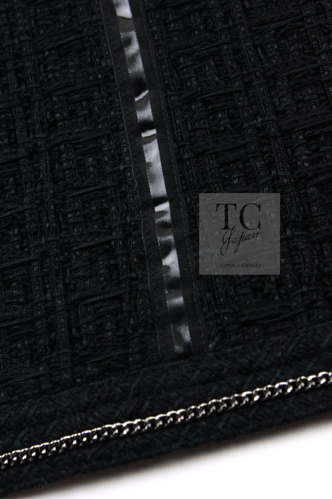 CHANEL 16C Little Black Cotton Tweed Collarless Jacket 44 シャネル リトル ブラック コットン ツイード ノーカラー ジャケット 即発