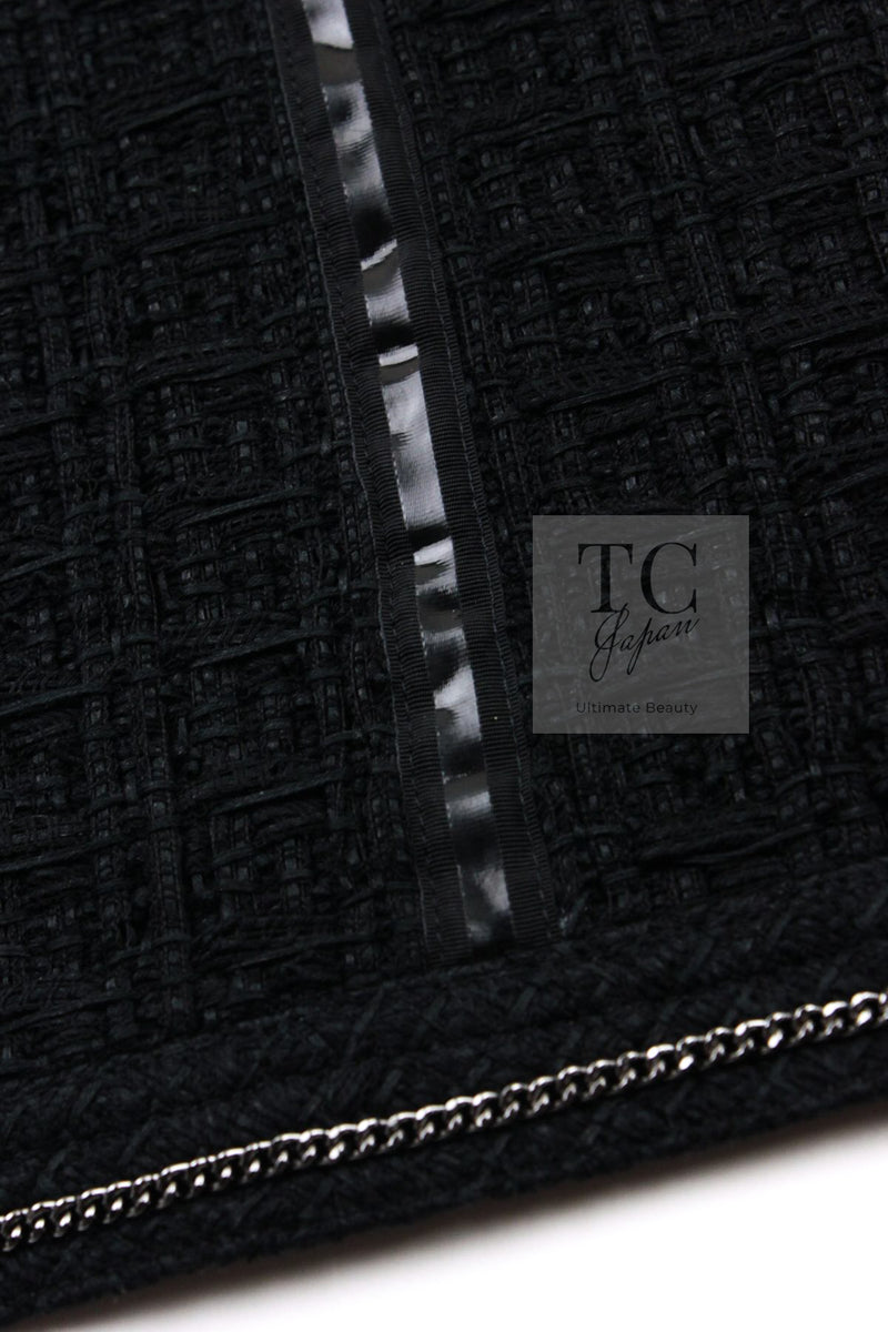 CHANEL 16C Little Black Cotton Tweed Collarless Jacket 44 シャネル リトル ブラック コットン ツイード ノーカラー ジャケット 即発