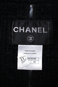CHANEL 16C Little Black Cotton Tweed Collarless Jacket 44 シャネル リトル ブラック コットン ツイード ノーカラー ジャケット 即発