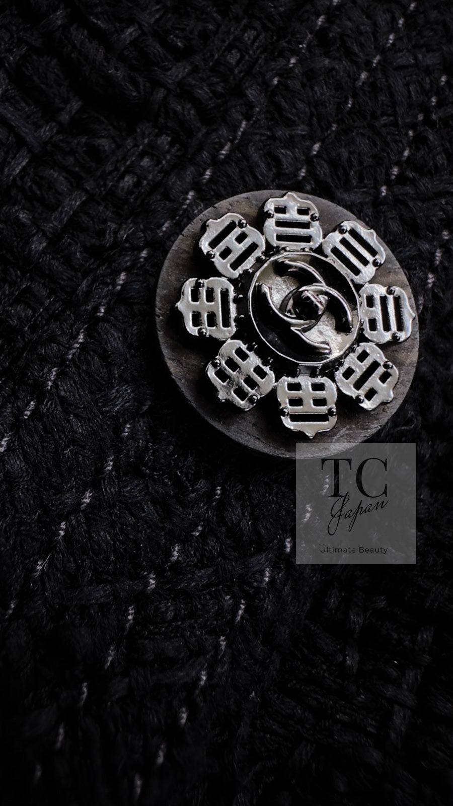 CHANEL 16C Little Black Cotton Tweed Collarless Jacket 44 シャネル リトル ブラック コットン ツイード ノーカラー ジャケット 即発