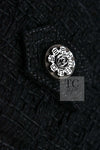 CHANEL 16C Little Black Cotton Tweed Collarless Jacket 44 シャネル リトル ブラック コットン ツイード ノーカラー ジャケット 即発