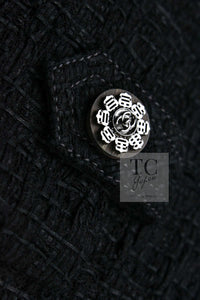 CHANEL 16C Little Black Cotton Tweed Collarless Jacket 44 シャネル リトル ブラック コットン ツイード ノーカラー ジャケット 即発