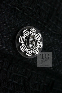 CHANEL 16C Little Black Cotton Tweed Collarless Jacket 44 シャネル リトル ブラック コットン ツイード ノーカラー ジャケット 即発