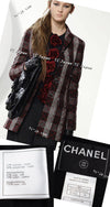 CHANEL 08PF Burgundy Black Tartan Check Jacket 34 36 シャネル バーガンディ ブラック タータン チェック柄 ジャケット 即発