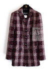 CHANEL 08PF Burgundy Black Tartan Check Jacket 34 36 シャネル バーガンディ ブラック タータン チェック柄 ジャケット 即発