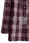 CHANEL 08PF Burgundy Black Tartan Check Jacket 34 36 シャネル バーガンディ ブラック タータン チェック柄 ジャケット 即発