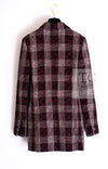 CHANEL 08PF Burgundy Black Tartan Check Jacket 34 36 シャネル バーガンディ ブラック タータン チェック柄 ジャケット 即発