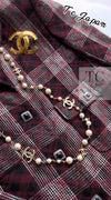 CHANEL 08PF Burgundy Black Tartan Check Jacket 34 36 シャネル バーガンディ ブラック タータン チェック柄 ジャケット 即発