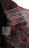 CHANEL 08PF Burgundy Black Tartan Check Jacket 34 36 シャネル バーガンディ ブラック タータン チェック柄 ジャケット 即発