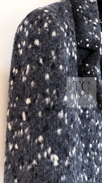 CHANEL 01A Navy Dark Gray Wool Tweed Jacket 38 40 42 シャネル ネイビー ダーグレー ポップコーン ウール ジャケット 即発