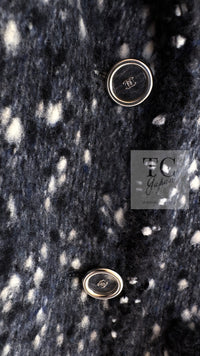 CHANEL 01A Navy Dark Gray Wool Tweed Jacket 38 40 42 シャネル ネイビー ダーグレー ポップコーン ウール ジャケット 即発