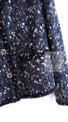 CHANEL 01A Navy Dark Gray Wool Tweed Jacket 38 40 42 シャネル ネイビー ダーグレー ポップコーン ウール ジャケット 即発