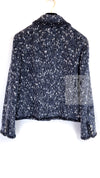 CHANEL 01A Navy Dark Gray Wool Tweed Jacket 38 40 42 シャネル ネイビー ダーグレー ポップコーン ウール ジャケット 即発
