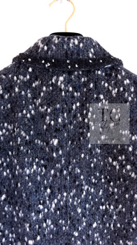 CHANEL 01A Navy Dark Gray Wool Tweed Jacket 38 40 42 シャネル ネイビー ダーグレー ポップコーン ウール ジャケット 即発