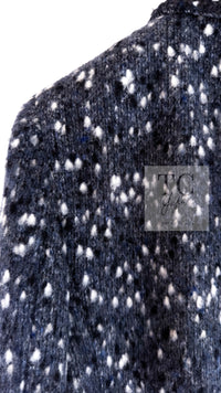 CHANEL 01A Navy Dark Gray Wool Tweed Jacket 38 40 42 シャネル ネイビー ダーグレー ポップコーン ウール ジャケット 即発