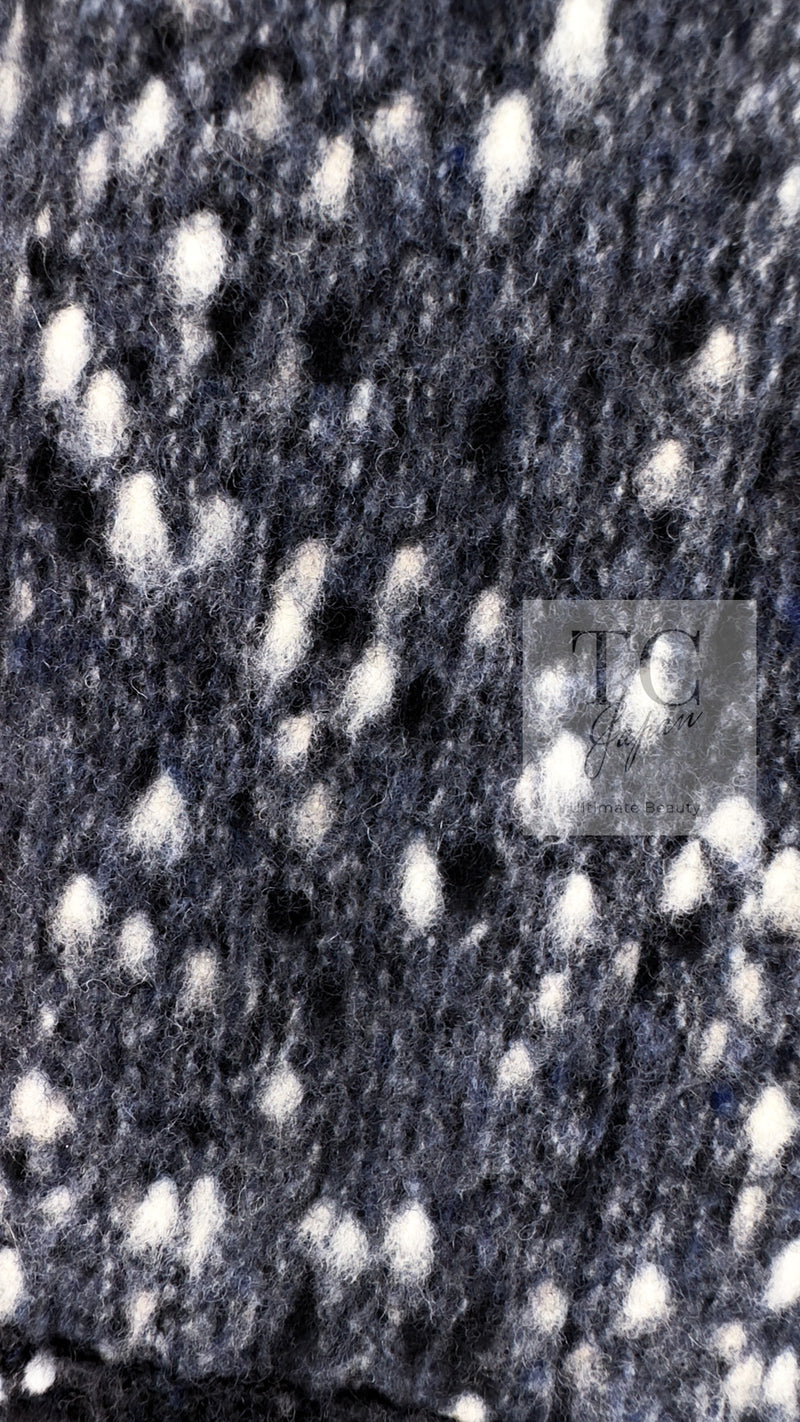 CHANEL 01A Navy Dark Gray Wool Tweed Jacket 38 40 42 シャネル ネイビー ダーグレー ポップコーン ウール ジャケット 即発