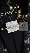 CHANEL 01A Navy Dark Gray Wool Tweed Jacket 38 40 42 シャネル ネイビー ダーグレー ポップコーン ウール ジャケット 即発