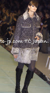 CHANEL 01A Navy Dark Gray Wool Tweed Jacket 38 40 42 シャネル ネイビー ダーグレー ポップコーン ウール ジャケット 即発