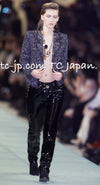 CHANEL 01A Navy Dark Gray Wool Tweed Jacket 38 40 42 シャネル ネイビー ダーグレー ポップコーン ウール ジャケット 即発