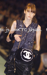 CHANEL 01A Navy Dark Gray Wool Tweed Jacket 38 40 42 シャネル ネイビー ダーグレー ポップコーン ウール ジャケット 即発