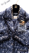 CHANEL 01A Navy Dark Gray Wool Tweed Jacket 38 40 42 シャネル ネイビー ダーグレー ポップコーン ウール ジャケット 即発