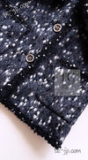CHANEL 01A Navy Dark Gray Wool Tweed Jacket 38 40 42 シャネル ネイビー ダーグレー ポップコーン ウール ジャケット 即発