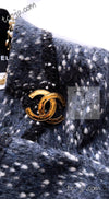 CHANEL 01A Navy Dark Gray Wool Tweed Jacket 38 40 42 シャネル ネイビー ダーグレー ポップコーン ウール ジャケット 即発