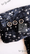 CHANEL 01A Navy Dark Gray Wool Tweed Jacket 38 40 42 シャネル ネイビー ダーグレー ポップコーン ウール ジャケット 即発