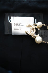 CHANEL 13A Little Black Jacket Navy Braid Trim Wool Silk Tweed 36 38 40 シャネル リトル ブラック ジャケット ネイビー ブレイド トリム ウール シルク ツイード 女優 チェ・ジュウ 即発
