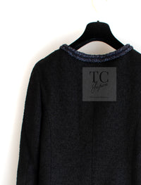 CHANEL 13A Little Black Jacket Navy Braid Trim Wool Silk Tweed 36 38 40 シャネル リトル ブラック ジャケット ネイビー ブレイド トリム ウール シルク ツイード 女優 チェ・ジュウ 即発