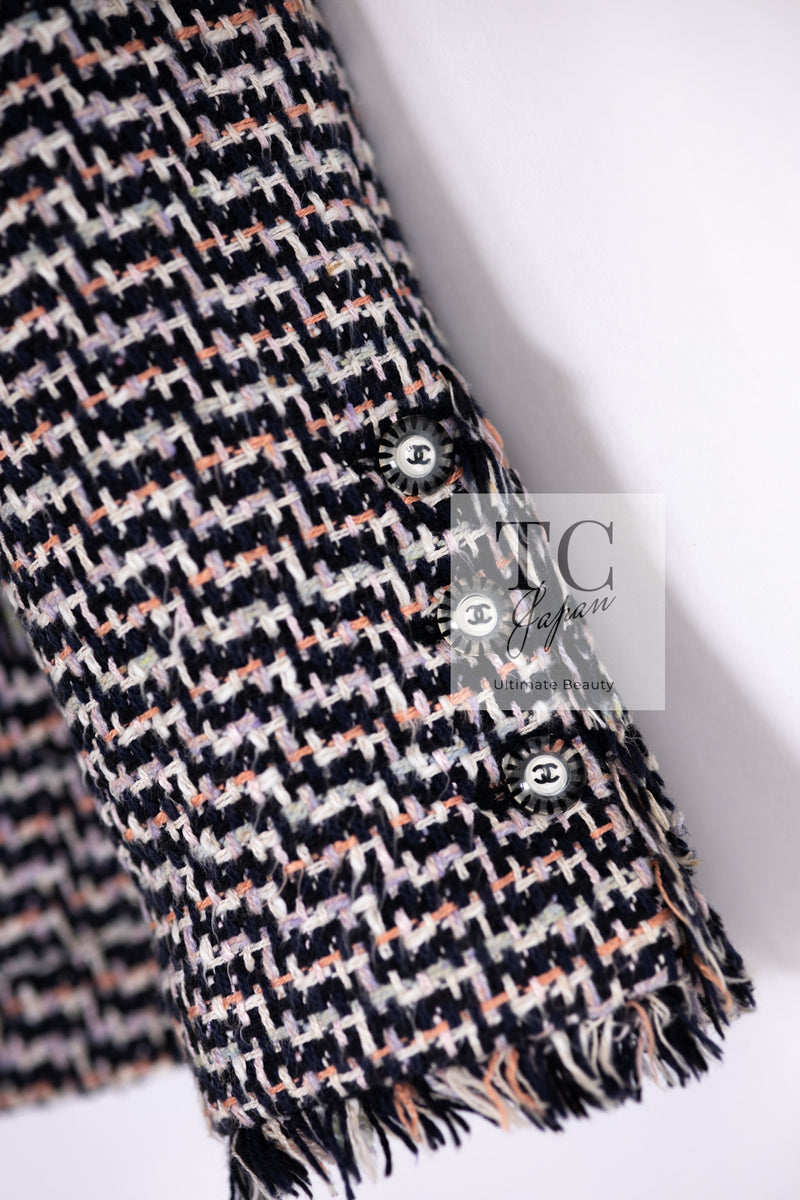 CHANEL 04S Multicolor Cotton Silk Tweed Jacket 38 40 シャネル マルチカラー コットン シルク ツイード ジャケット 即発