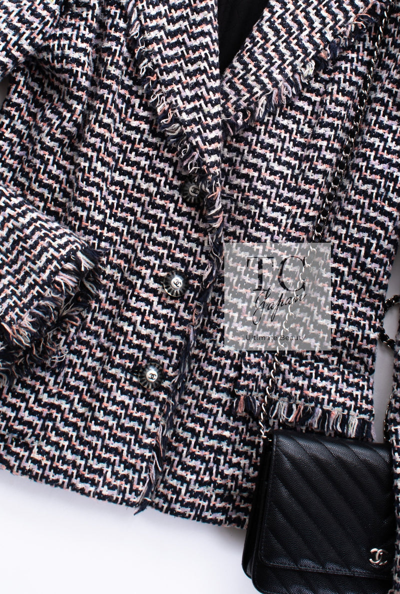 CHANEL 04S Multicolor Cotton Silk Tweed Jacket 38 40 シャネル マルチカラー コットン シルク ツイード ジャケット 即発