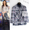 CHANEL 07S Blue Denim Pink Ribbon Mix Cotton Lesage Tweed Jacket 38 シャネル ブルー デニム ピンク リボン ミックス コットン ルサージュ ジャケット 即発