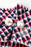 CHANEL 13S White Red Navy Quilted Trim Cropped Mesh Jacket 34 36 シャネル ホワイト レッド ネイビー トリム クロップド メッシュ ジャケット 即発