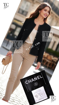 CHANEL 08A Little Black Jacket Tweed Wool 36 シャネル リトル ブラック ジャケット ツイード ウール 即発
