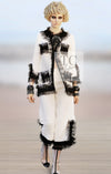 CHANEL 10C Ginza Limited Ivory Black Tulle Trimming Wool Silk Jacket 34 シャネル 銀座限定 アイボリー ブラック チュール レース トリミング ジャケット 即発