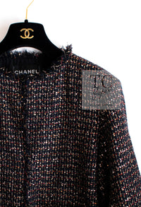 CHANEL 12PF Black Metallic Gold Sequin Embellishments Bombay Lesage Jacket 38 40 シャネル ブラック メタリック ゴールド スパンコール ルサージュ ジャケット 即発