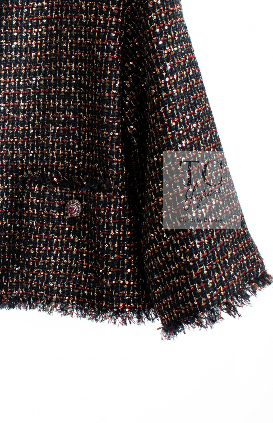 CHANEL 12PF Black Metallic Gold Sequin Embellishments Bombay Lesage Jacket 38 40 シャネル ブラック メタリック ゴールド スパンコール ルサージュ ジャケット 即発