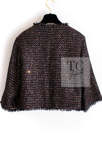 CHANEL 12PF Black Metallic Gold Sequin Embellishments Bombay Lesage Jacket 38 40 シャネル ブラック メタリック ゴールド スパンコール ルサージュ ジャケット 即発