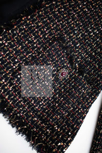 CHANEL 12PF Black Metallic Gold Sequin Embellishments Bombay Lesage Jacket 38 40 シャネル ブラック メタリック ゴールド スパンコール ルサージュ ジャケット 即発