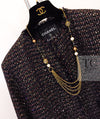 CHANEL 12PF Black Metallic Gold Sequin Embellishments Bombay Lesage Jacket 38 40 シャネル ブラック メタリック ゴールド スパンコール ルサージュ ジャケット 即発