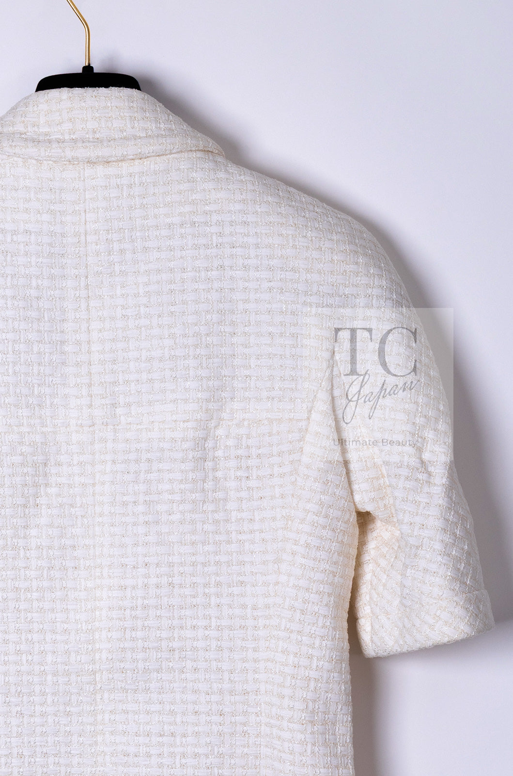 シャネル ジャケット CHANEL アイボリー ホワイト ココボタン 半袖
