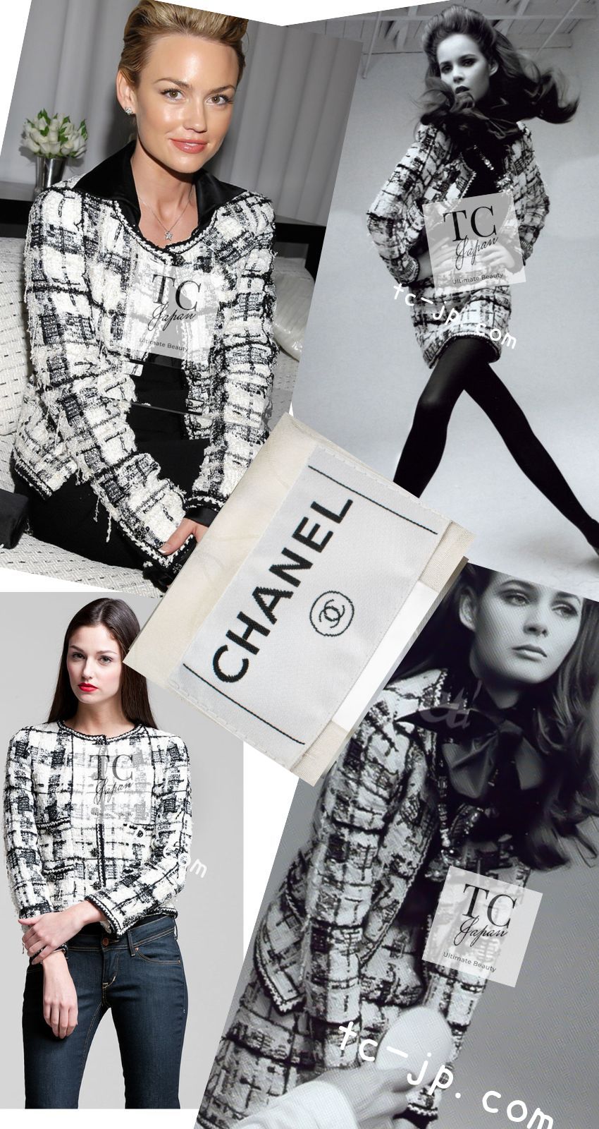 シャネル ジャケット CHANEL アイボリー ブラック グリポワ 宝石