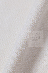 CHANEL 04C Ivory Cotton Frill Tweed Jacket 36 シャネル アイボリー コットン フリル ツイード ジャケット 即発